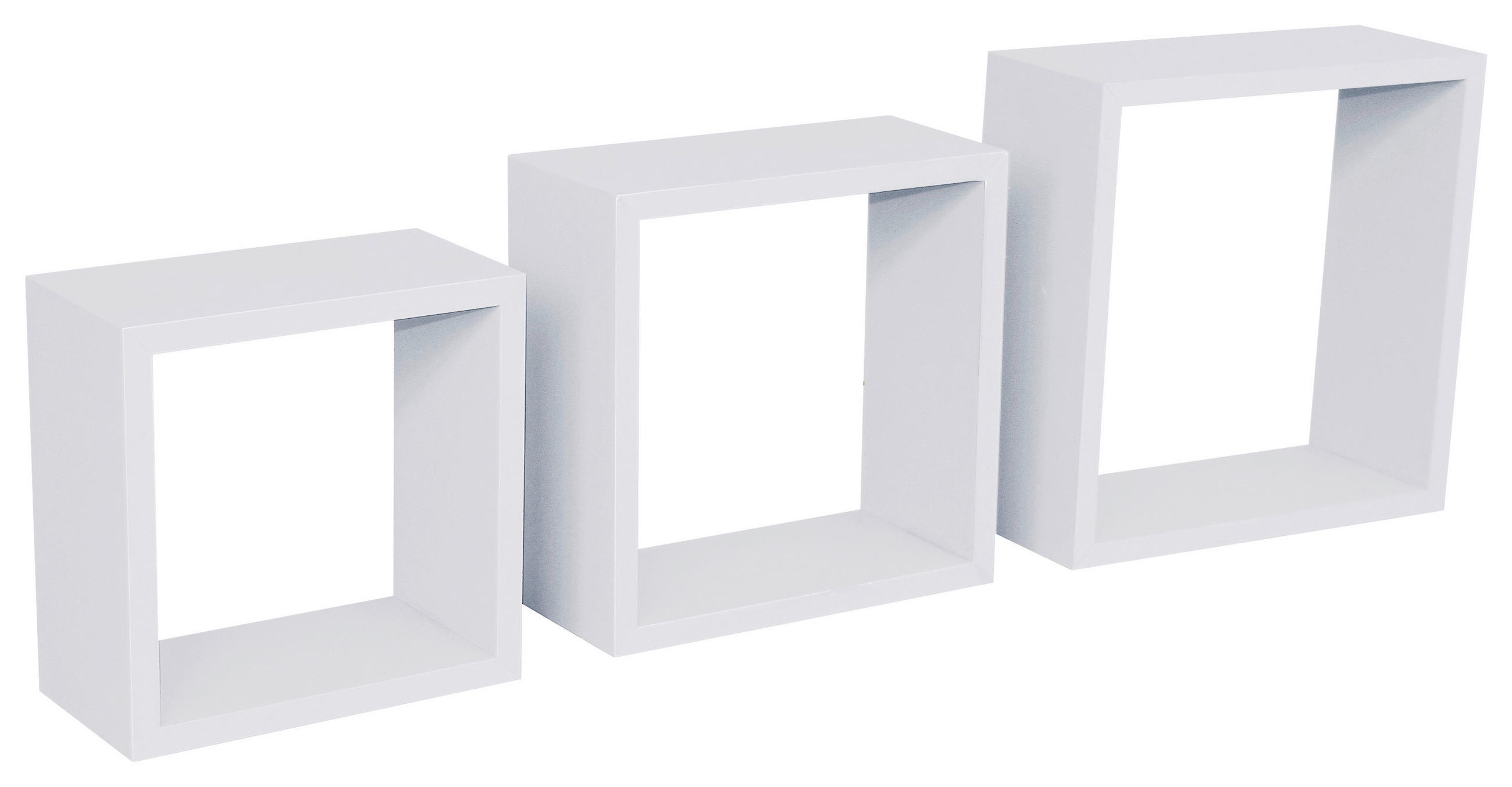 Wandregal Simple B: 30-27-24cm Weiß Dekor 3-teilig