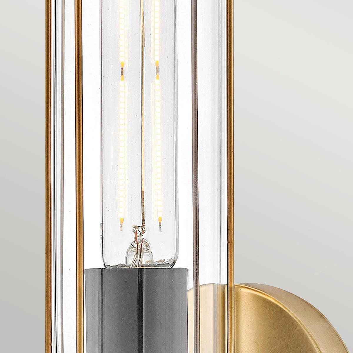 BADEZIMMER-WANDLEUCHTE - Messingfarben/Schwarz, Konventionell, Glas/Metall (35,1/12,2/12,8cm) - Elstead Lighting