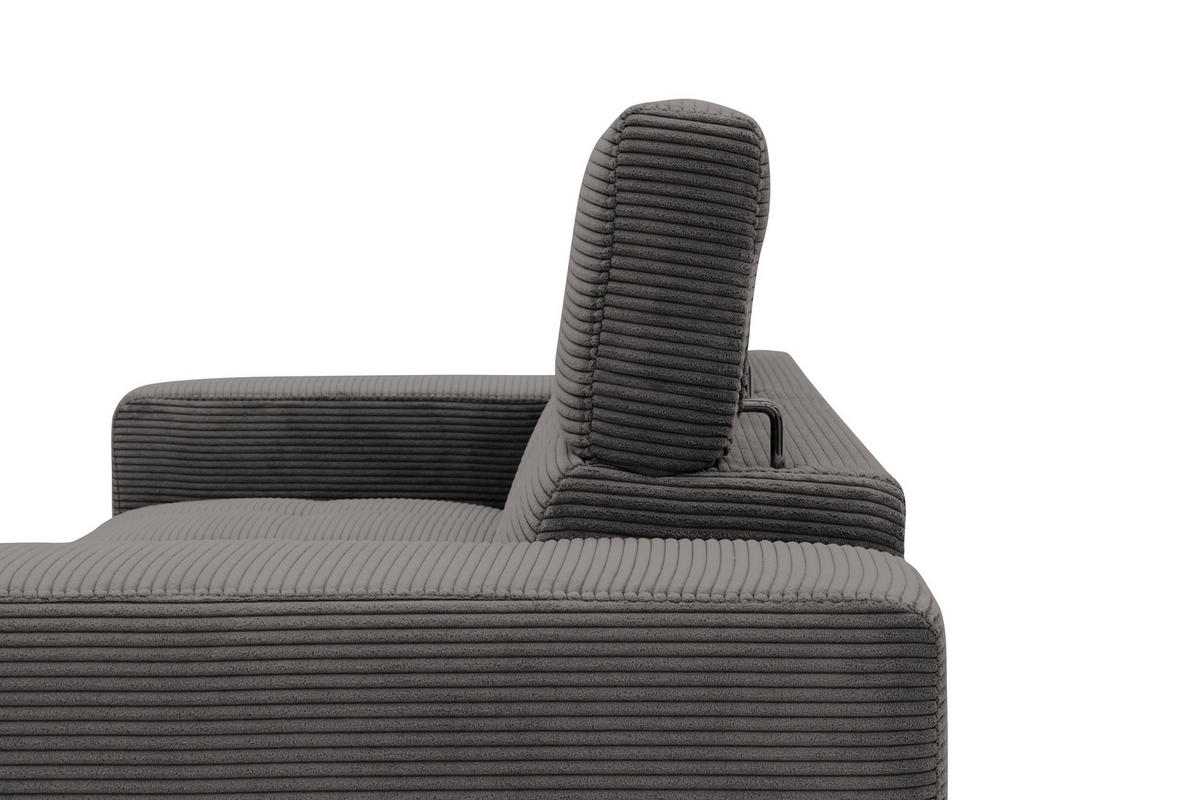 2-SITZER-SOFA TRENTO Mikrofaser Grau  - Dunkelgrau/Schwarz, MODERN, Textil/Metall (208/79/104cm) - MID.YOU