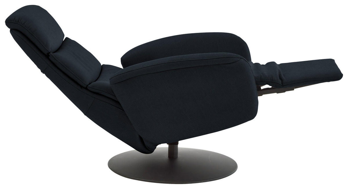 RELAXSESSEL in Leder Dunkelblau  - Schwarz/Dunkelblau, Design, Leder/Metall (76/108/86cm) - Dieter Knoll