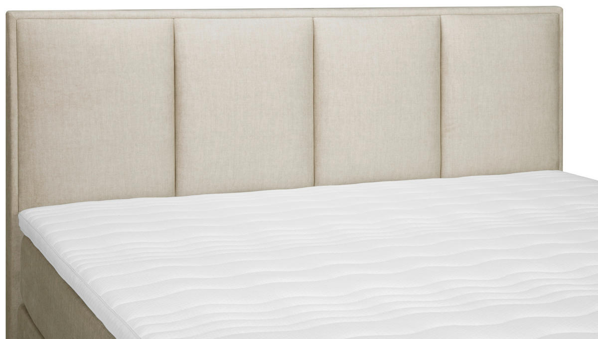 BOXSPRINGBETT 160/200 cm  in Creme  - Creme/Alufarben, Modern, Textil (160/200cm) - MID.YOU