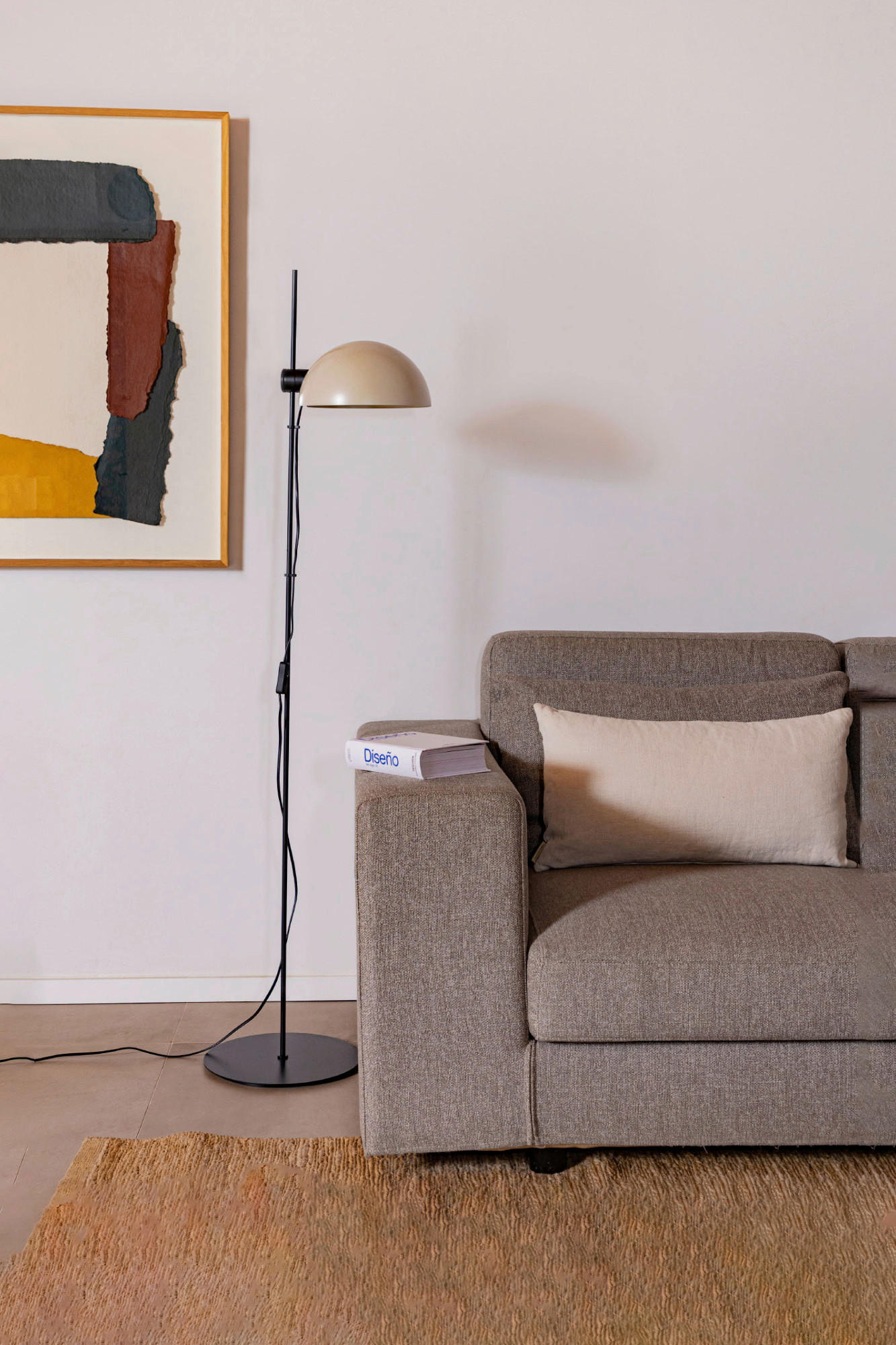 STEHLEUCHTE 41,6/150 cm   - Beige/Schwarz, Design, Metall (41,6/150cm)