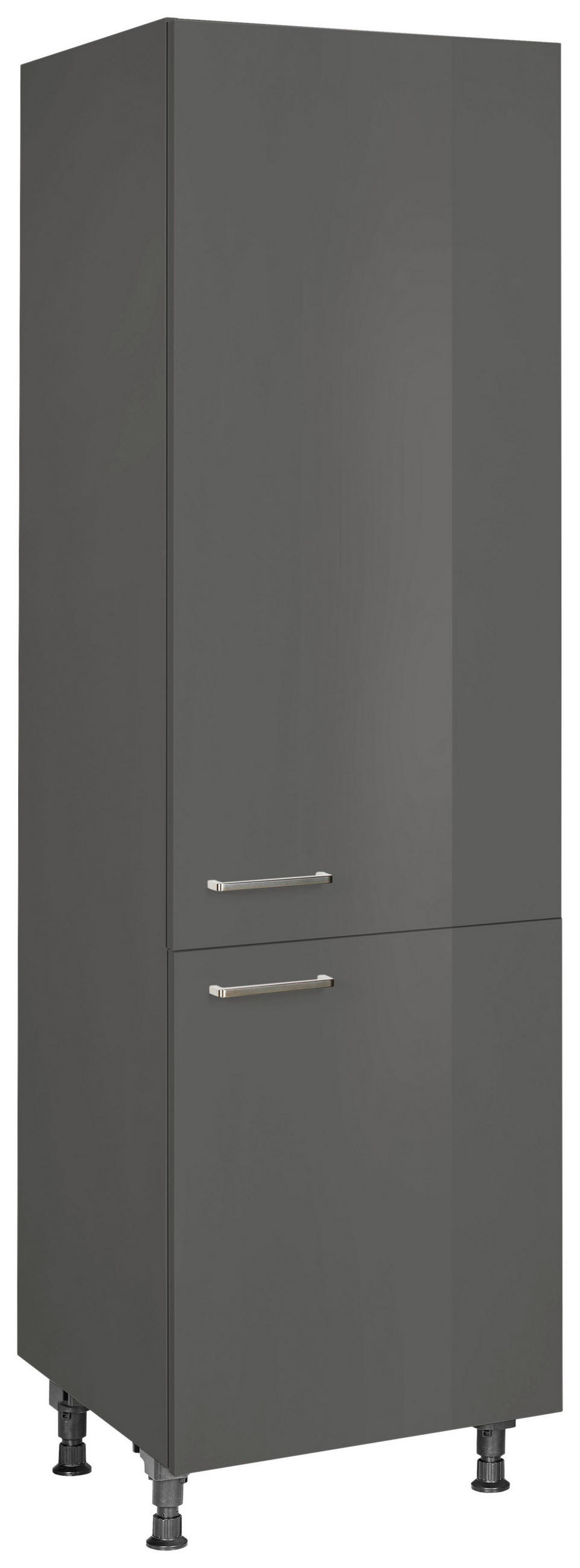 GESCHIRRSCHRANK 60/216,6/58 cm  in Schieferfarben  - Schieferfarben/Edelstahlfarben, MODERN, Holzwerkstoff/Metall (60/216,6/58cm) - Nobilia