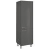 GESCHIRRSCHRANK 60/216,6/58 cm  in Schieferfarben  - Schieferfarben/Edelstahlfarben, MODERN, Holzwerkstoff/Metall (60/216,6/58cm) - Nobilia