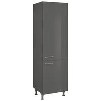 GESCHIRRSCHRANK 60/216,6/58 cm  in Schieferfarben  - Schieferfarben/Edelstahlfarben, MODERN, Holzwerkstoff/Metall (60/216,6/58cm) - Nobilia