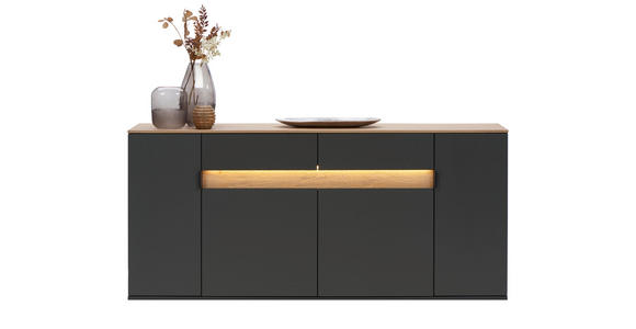 SIDEBOARD 180,6/82/42 cm  - Eichefarben/Anthrazit, MODERN, Holzwerkstoff/Metall (180,6/82/42cm) - Dieter Knoll