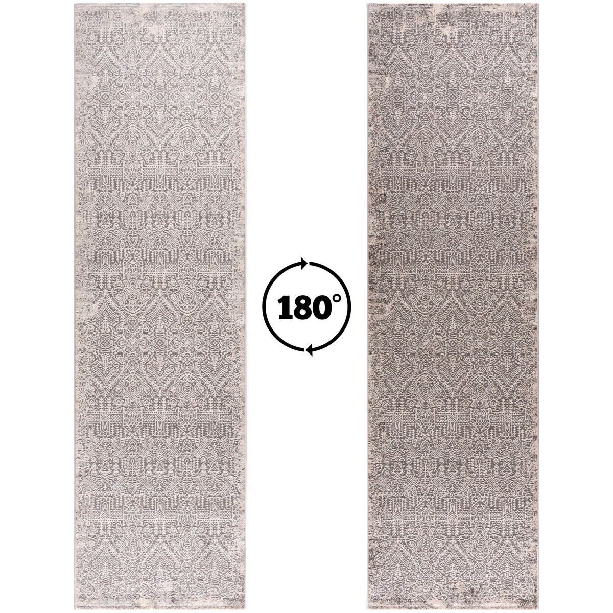 LÄUFER 80/300 cm LEXA Grau  - Grau, Basics, Textil (80/300cm)