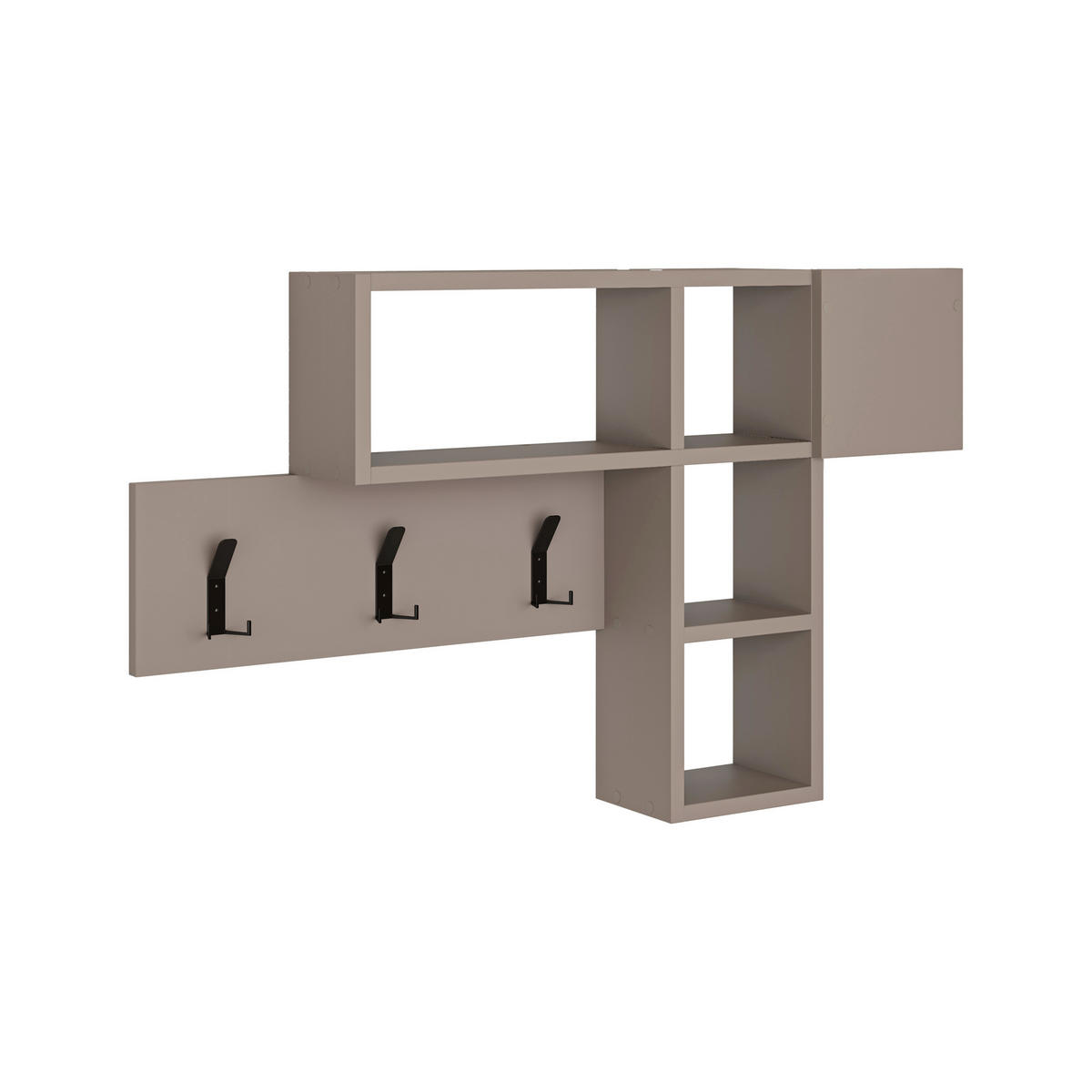 WANDGARDEROBE  in Mokka  - Mokka, Design, Holzwerkstoff (99.5/61/15cm) - Livetastic