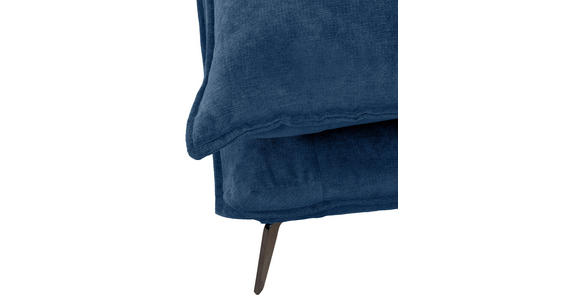 ECKSOFA in Webstoff Blau  - Blau/Schwarz, Design, Textil/Metall (338/165cm) - Hom`in