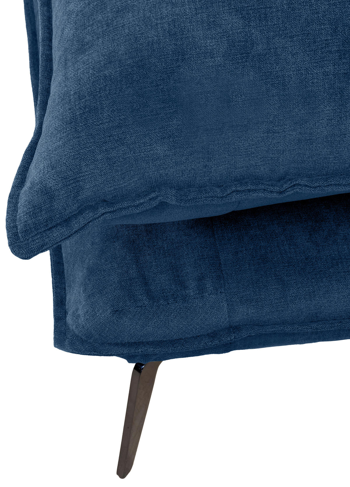 ECKSOFA in Webstoff Blau  338/165 cm  - Blau/Schwarz, Design, Textil/Metall (338/165cm) - Hom`in