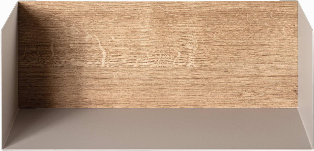 WANDBOARD Metall, Holzwerkstoff Eichefarben, Kaschmir  - Kaschmir/Eichefarben, MODERN, Holzwerkstoff/Metall (45/18/18cm)