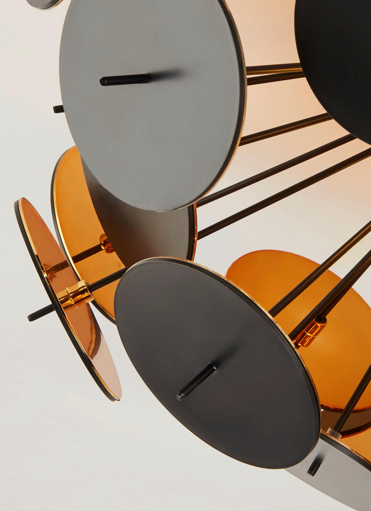 STROPNA SVETILKA Discus 52/27 cm   - zlate barve/črna, Design, kovina/umetna masa (52/27cm)