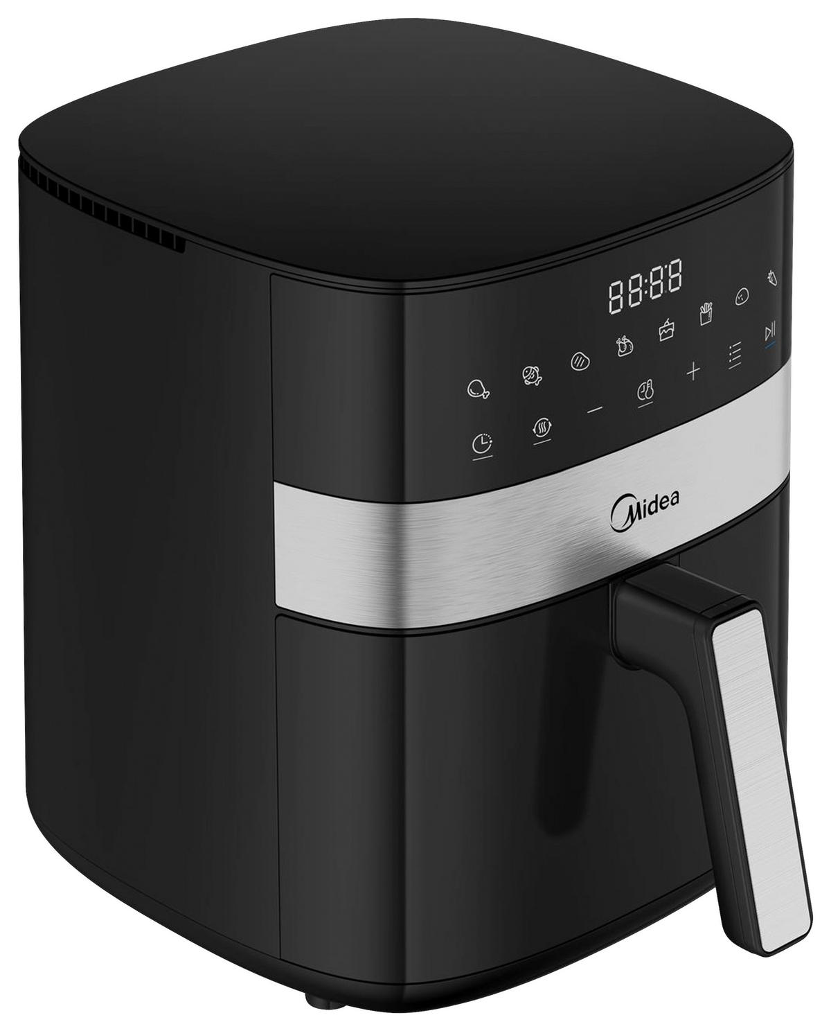 HEIßLUFTFRITTEUSE Airfryer MF-CN65E2 6.3 l  - Silberfarben/Schwarz, Basics, Kunststoff (38,7/30,0/27,1cm) - Midea