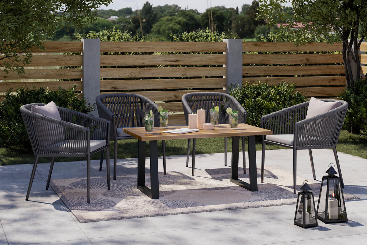 LOUNGETISCH Holz, Metall Akaziefarben rechteckig  - Akaziefarben, Modern, Holz/Metall (115/45/60cm) - Ambia Garden
