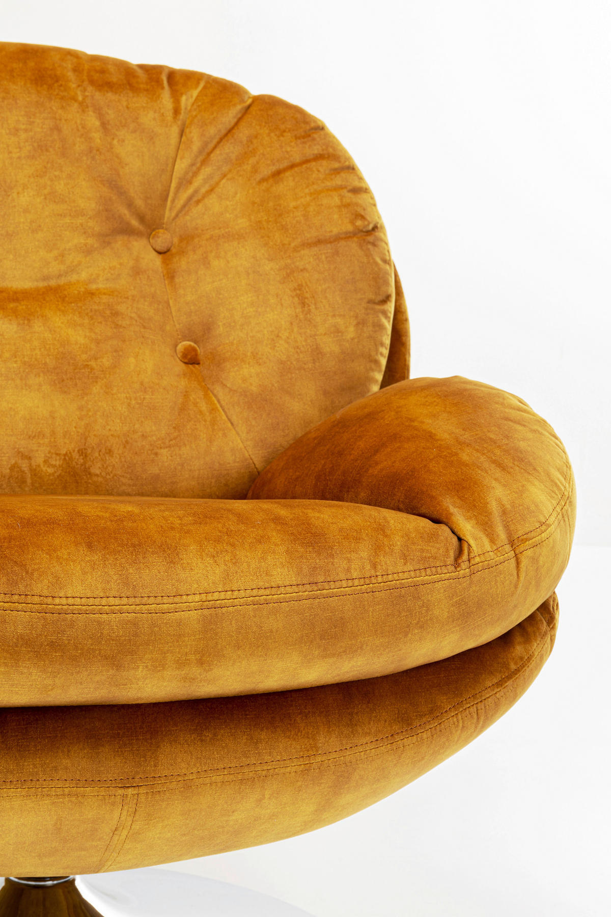 SESSEL in Samt Senfgelb  - Silberfarben/Senfgelb, Design, Textil/Metall (81/84/83cm) - Kare-Design