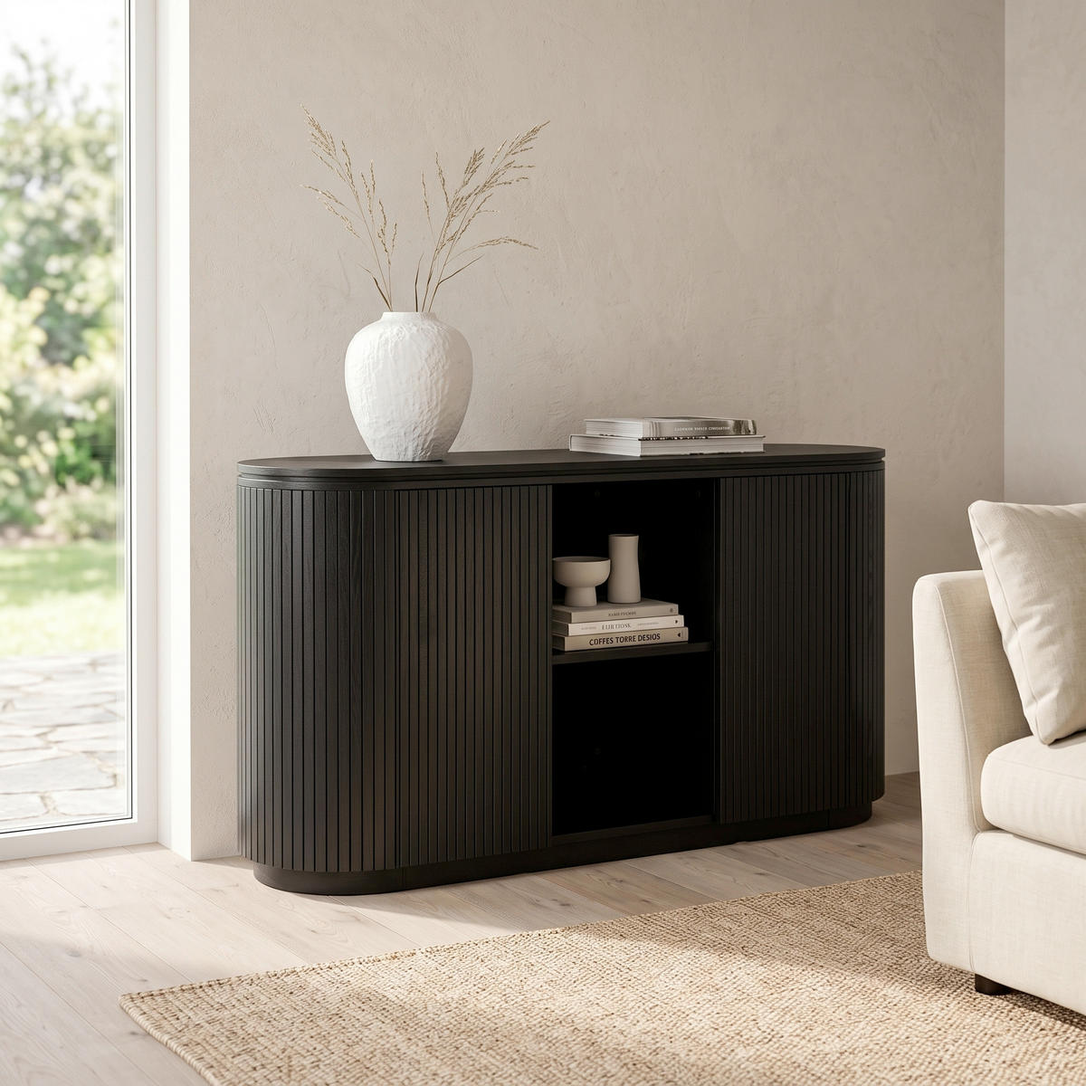 SIDEBOARD  160/80/48 cm  - svart, Design, trä (160/80/48cm) - Livetastic