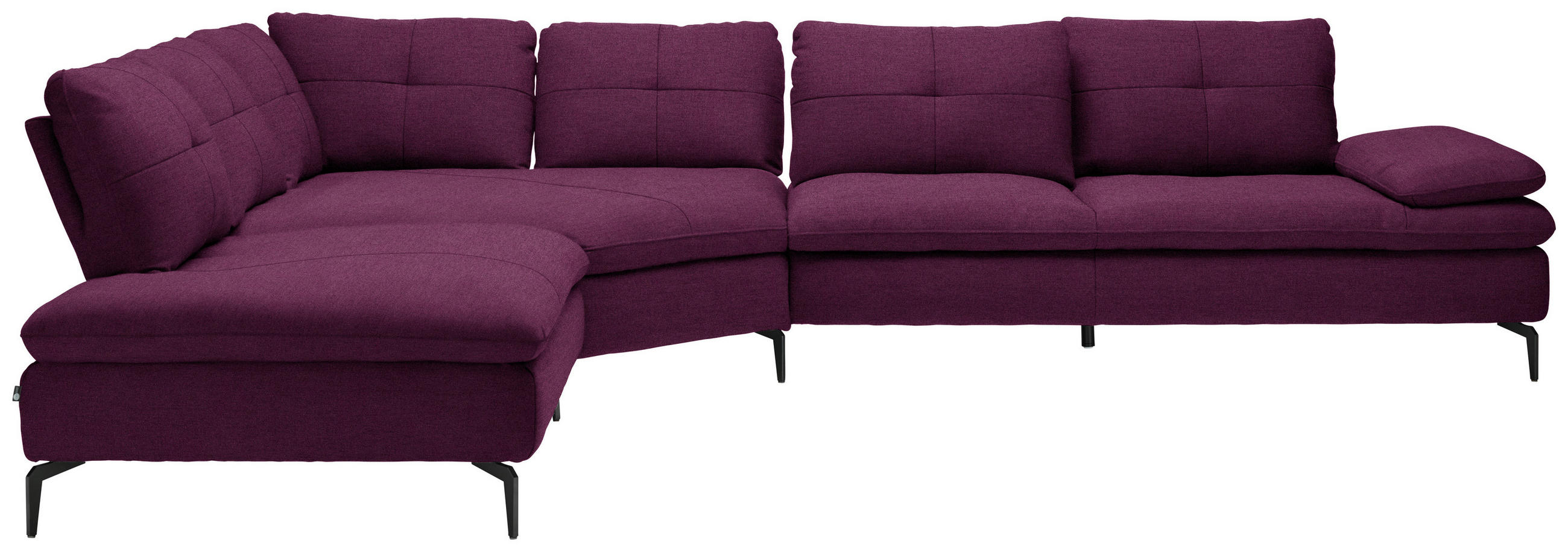 ECKSOFA in Flachgewebe Violett  - Violett/Schwarz, Design, Textil/Metall (271/344cm) - Chilliano