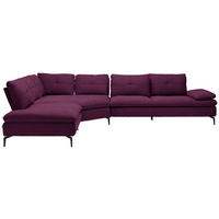 ECKSOFA in Flachgewebe Violett  - Violett/Schwarz, Design, Textil/Metall (271/344cm) - Chilliano