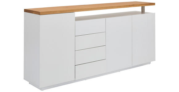 SIDEBOARD 196/92/41,5 cm  - Eichefarben/Weiß, KONVENTIONELL, Holz/Holzwerkstoff (196/92/41,5cm) - Novel
