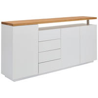SIDEBOARD 196/92/41,5 cm  - Eichefarben/Weiß, KONVENTIONELL, Holz/Holzwerkstoff (196/92/41,5cm) - Novel