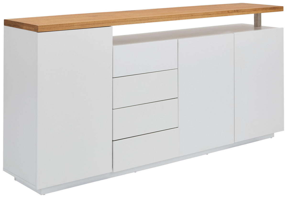 SIDEBOARD 196/92/41,5 cm  - Eichefarben/Weiß, KONVENTIONELL, Holz/Holzwerkstoff (196/92/41,5cm) - Novel