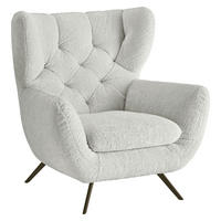 CHESTERFIELD-SESSEL - Hellgrau/Schwarz, MODERN, Textil/Metall (100/94/95cm) - Pure Home Lifestyle