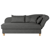 RÉCAMIERE Anthrazit Flachgewebe  - Anthrazit/Buchefarben, Design, Holz/Textil (190/82/88cm) - Max Winzer