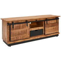 LOWBOARD Lusaka  in 140/50/40 cm  - Schwarz/Braun, Natur, Holz (140/50/40cm) - Livetastic