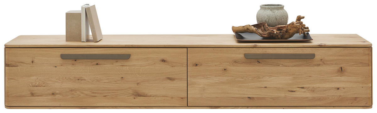 LOWBOARD  211,9/37/37,1 cm  Typenauswahl, umfangreiches Zubehör erhältlich, hängend  - Wildeiche/Bronzefarben, Natur, Holz/Metall (211,9/37/37,1cm) - Valnatura