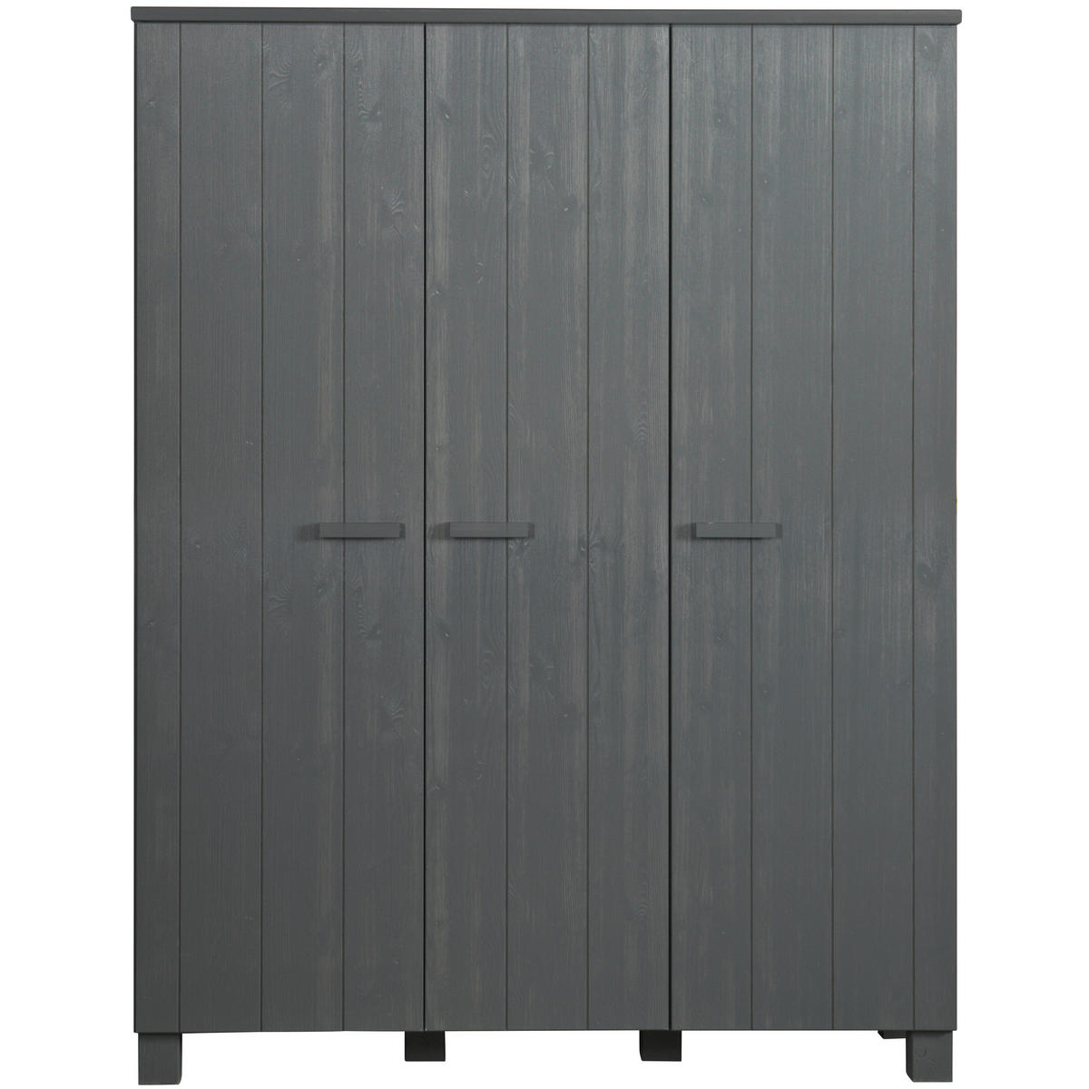 GARDEROBENSCHRANK Dennis  in 158/202/55 cm  - Dunkelgrau, Design, Holz (158/202/55cm) - Livetastic