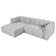 ECKSOFA in Chenille Hellgrau 172/272 cm - Hellgrau/Schwarz, KONVENTIONELL, Kunststoff/Textil (172/272cm) - Carryhome
