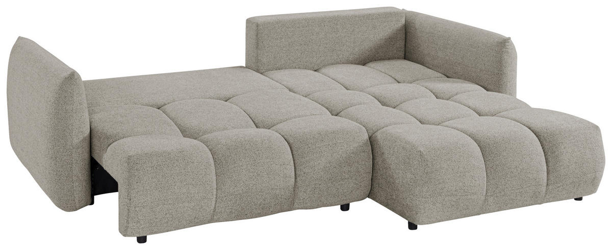 ECKSCHLAFSOFA Flachgewebe Mokka  inkl.  - Schwarz/Mokka, KONVENTIONELL, Kunststoff/Textil (273/188cm) - Livetastic