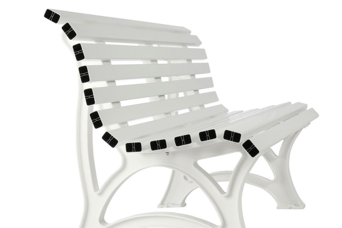 GARTENBANK 150/80/64 cm   - Weiß, Basics, Kunststoff (150/80/64cm) - Modante
