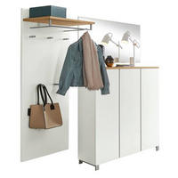 GARDEROBE 3-teilig  in 210/195/37 cm  - Eichefarben/Silberfarben, Design, Holz/Holzwerkstoff (210/195/37cm)