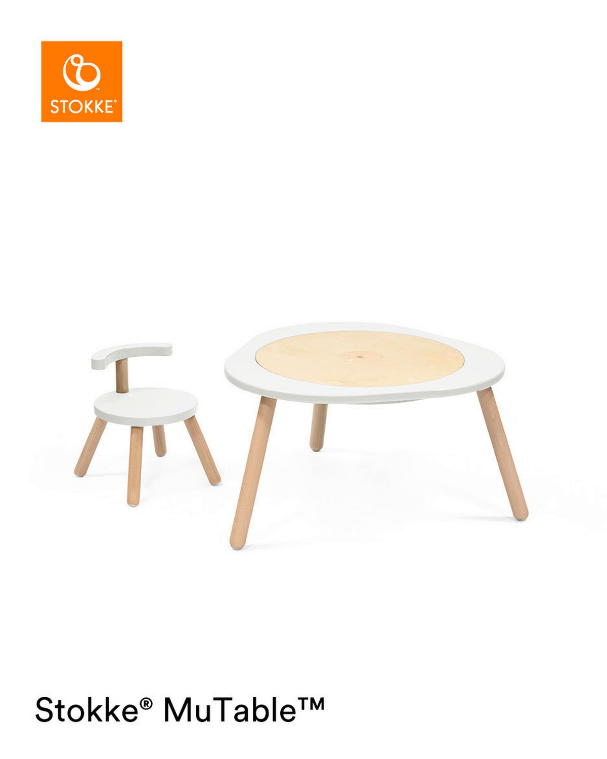KINDERSPIELTISCH - Naturfarben/Weiß, Basics, Holz (82/49/87cm) - Stokke
