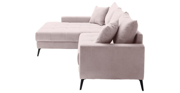 ECKSOFA  in Cord Rosa  173/280 cm  - Schwarz/Rosa, KONVENTIONELL, Textil/Metall (173/280cm) - Hom`in