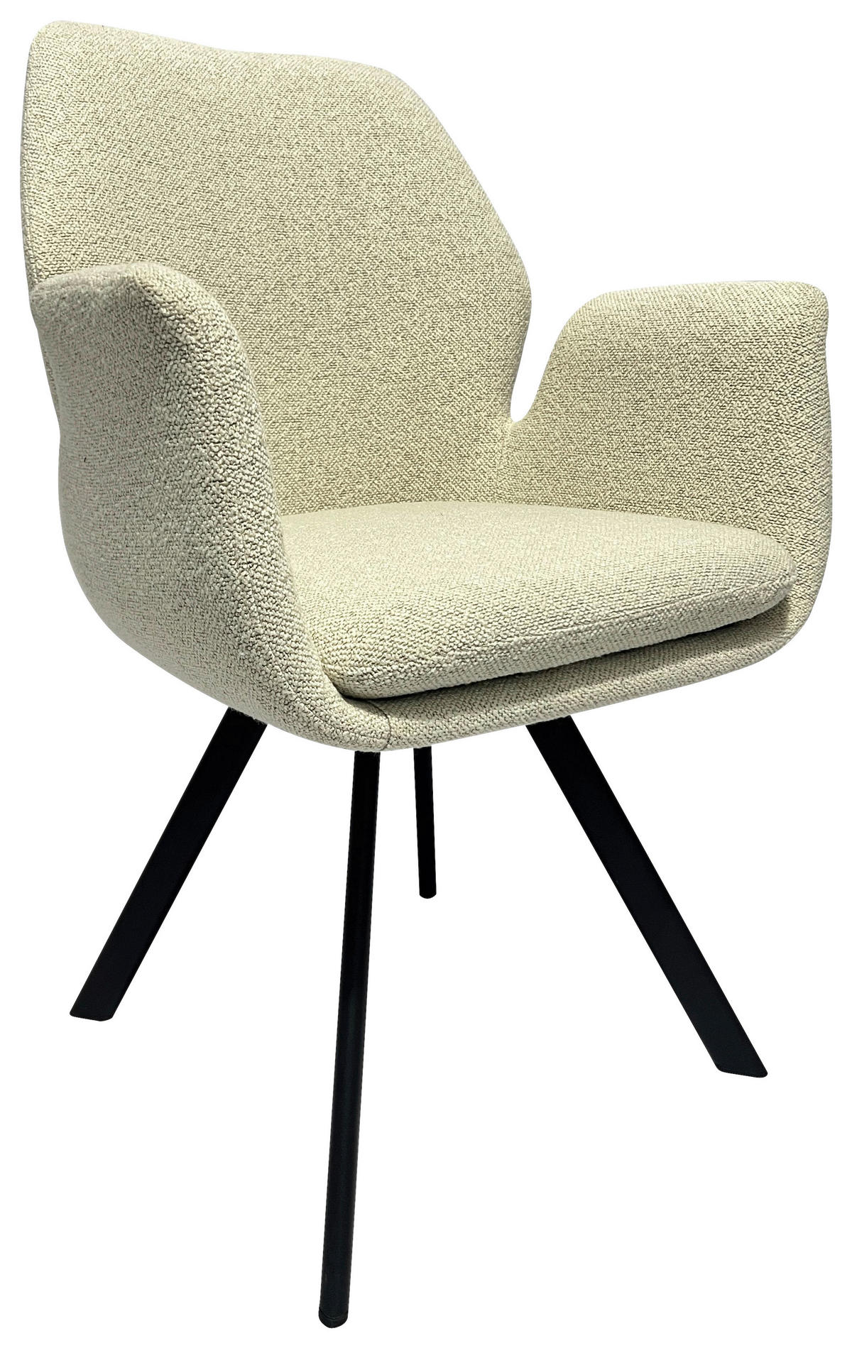 ARMLEHNSTUHL  in Eisen Webstoff  - Beige/Schwarz, Design, Textil/Metall (60/86,5/60cm) - Novel