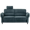 3-SITZER-SOFA in Mikrofaser Blau  - Blau/Schwarz, Modern, Holz/Textil (192/90/89cm) - Livetastic