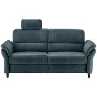3-SITZER-SOFA in Mikrofaser Blau  - Blau/Schwarz, Modern, Holz/Textil (192/90/89cm) - Livetastic