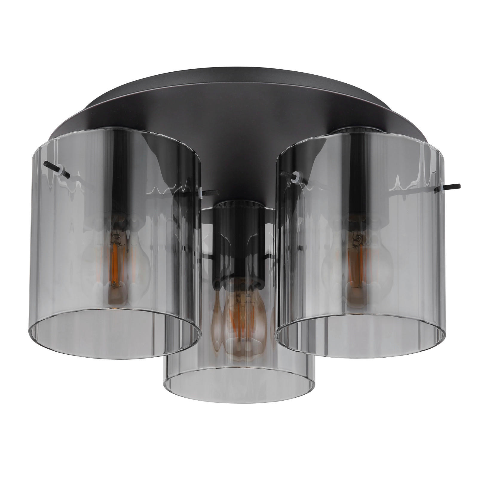 TAKLAMPA TULIVAR 37/20 cm  - mörkgrå, Basics, metall/glas (37/20cm) - Globo