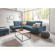 ECKSOFA in Chenille Blau  240/308 cm  - Blau/Schwarz, Design, Textil/Metall (240/308cm) - Xora