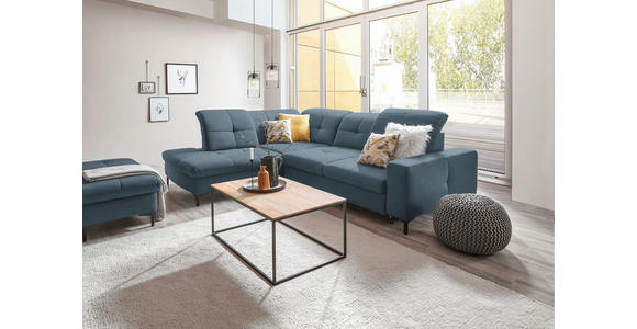 ECKSOFA in Chenille Blau 240/308 cm - Blau/Schwarz, Design, Textil/Metall (240/308cm) - Xora