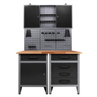 WERKBANKSET  - Anthrazit/Grau, Basics, Holz/Metall (120/205/60cm) - Ambia Garden