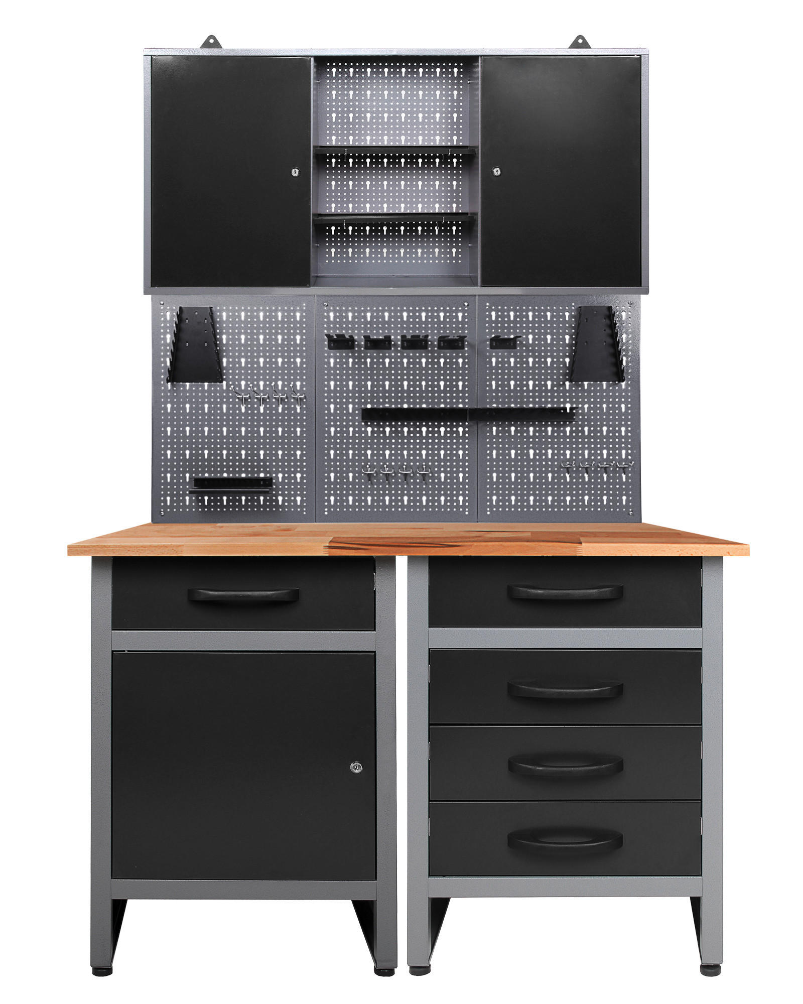 Werkbank-set Entdecker Echtholz/stahl B: 120 Cm