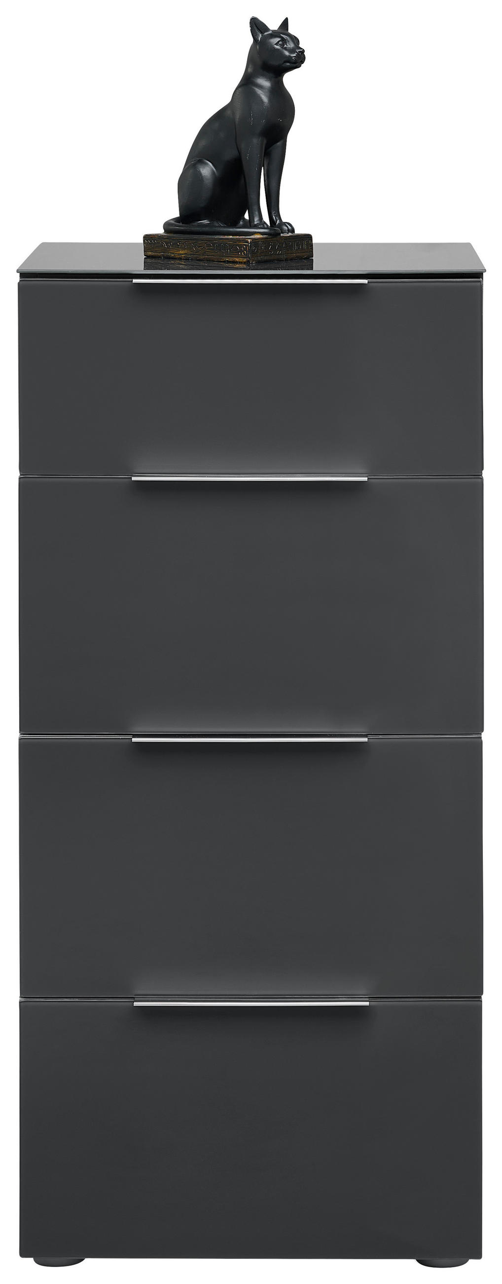 KOMMODE  in 45/101/40,5 cm  - Anthrazit/Alufarben, Design, Glas/Holzwerkstoff (45/101/40,5cm) - Voleo