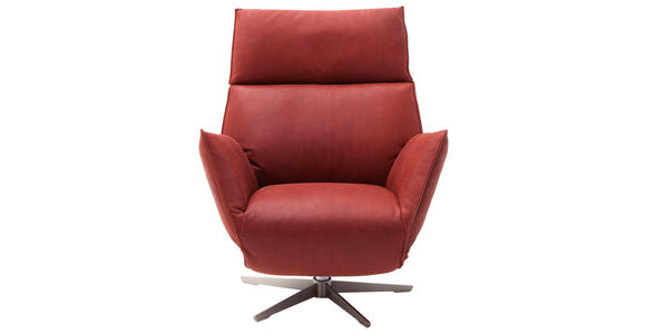 RELAXSESSEL in Leder Rot - Edelstahlfarben/Rot, Design, Leder/Metall (84/67-113/88-165cm) - Dieter Knoll