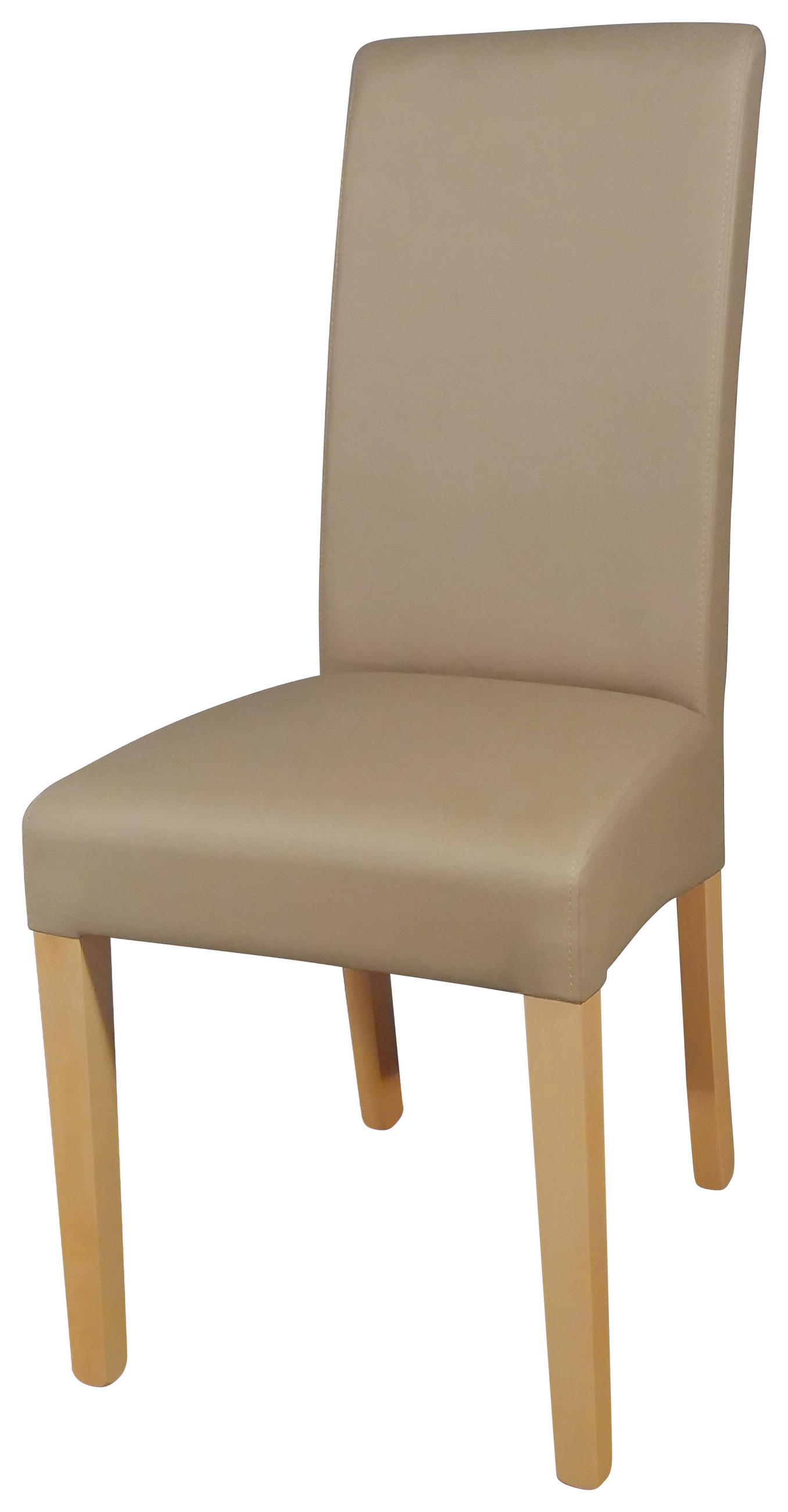STUHL Lederlook Taupe  - Taupe/Naturfarben, LIFESTYLE, Holz/Textil (42/95/57cm) - Carryhome