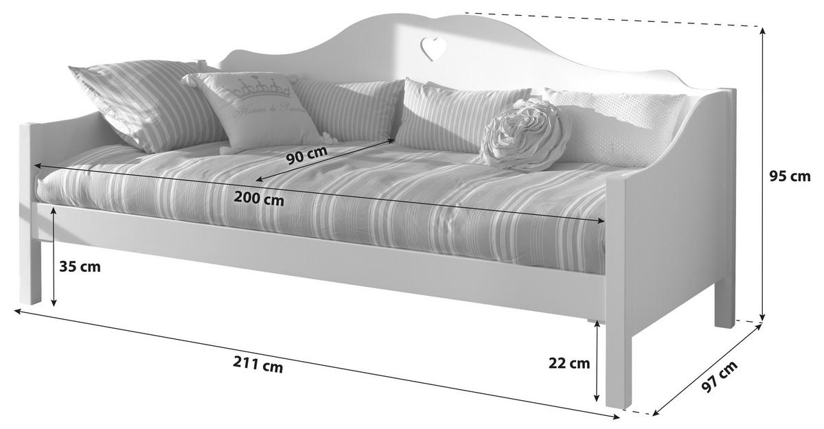 BETT 90/200 cm  in Weiß  - Weiß, KONVENTIONELL, Holzwerkstoff (90/200cm) - MID.YOU