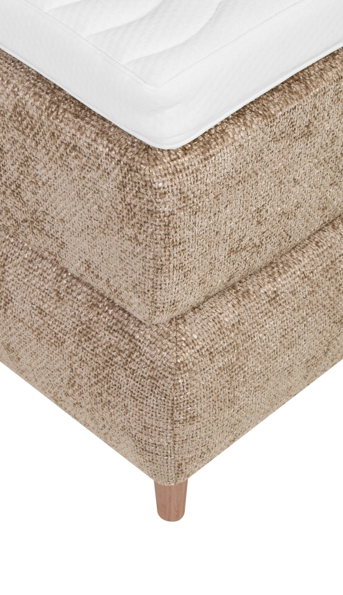 KONTINENTALSÄNG 180/200 cm  i beige  - vit/beige, Klassisk, trä/textil (180/200cm) - Visionight