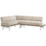 ECKBANK Echtleder Nussbaum Grau, Nussbaumfarben - Nussbaumfarben/Grau, Design, Leder/Metall (190/266cm) - JOOP!